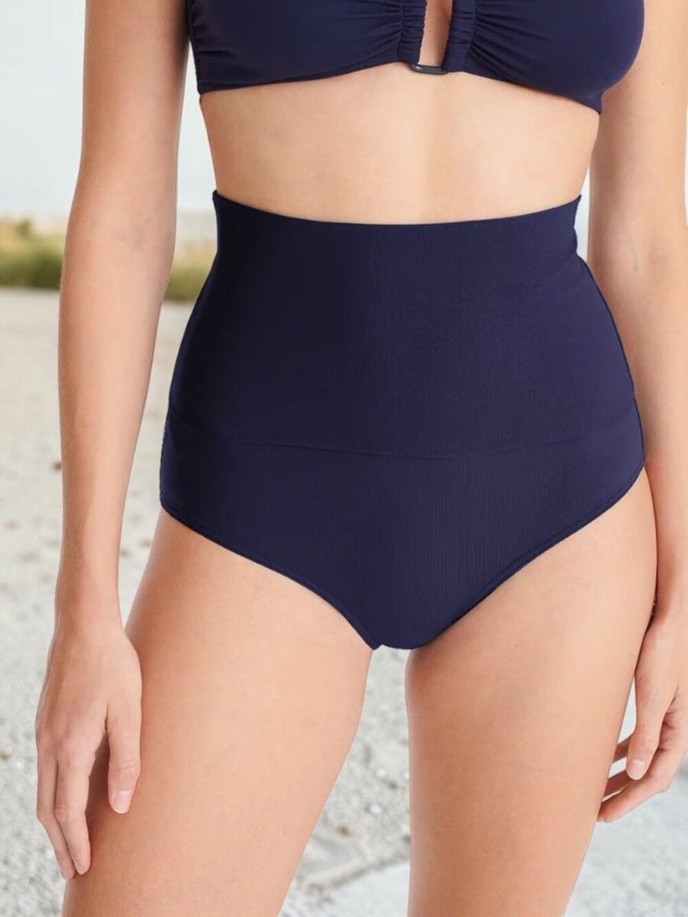 ERES Gredin Duni High-Rise Full-Coverage Bikini Bottom Color Navy Size 6